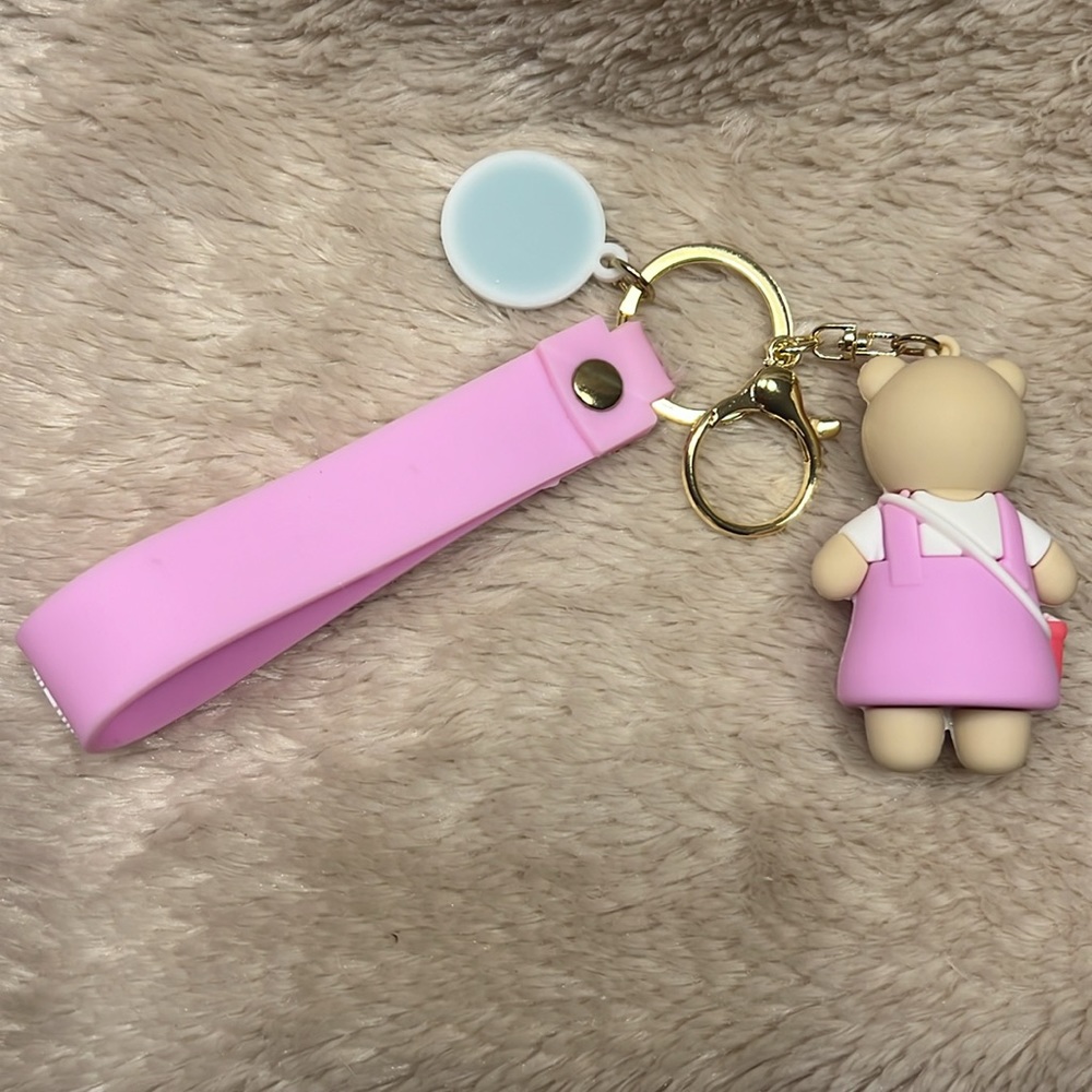 FUN & CUTE Pinky Bear The Barista Key Holder - Picture 3 of 4